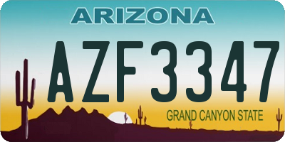 AZ license plate AZF3347
