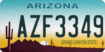AZ license plate AZF3349