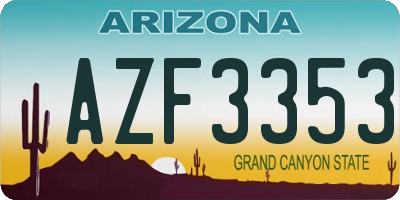 AZ license plate AZF3353