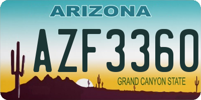 AZ license plate AZF3360
