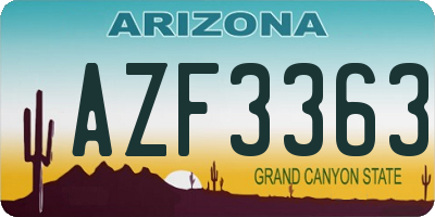 AZ license plate AZF3363