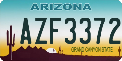 AZ license plate AZF3372