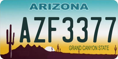 AZ license plate AZF3377