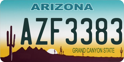 AZ license plate AZF3383