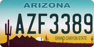 AZ license plate AZF3389