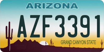 AZ license plate AZF3391
