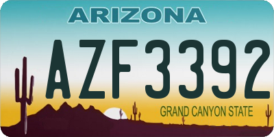 AZ license plate AZF3392