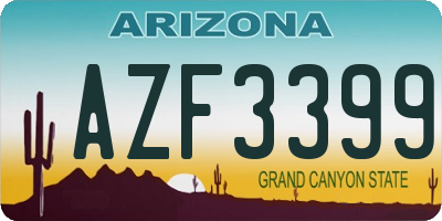 AZ license plate AZF3399