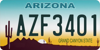 AZ license plate AZF3401