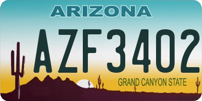 AZ license plate AZF3402