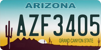 AZ license plate AZF3405