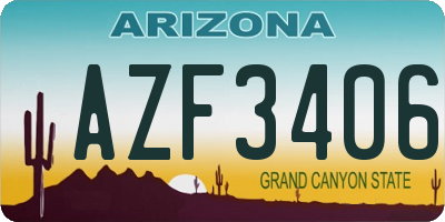 AZ license plate AZF3406