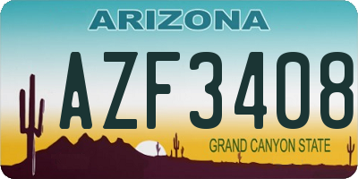 AZ license plate AZF3408