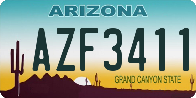 AZ license plate AZF3411