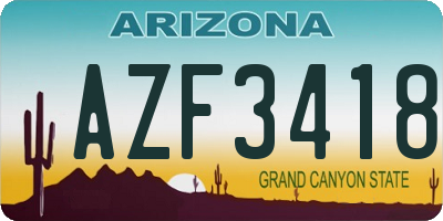 AZ license plate AZF3418