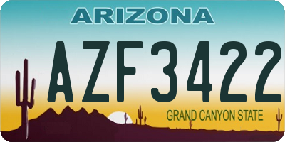 AZ license plate AZF3422