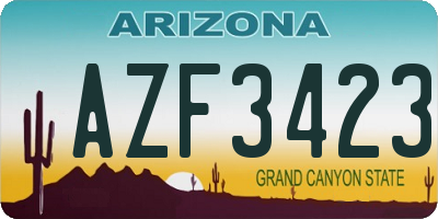 AZ license plate AZF3423