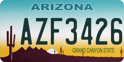 AZ license plate AZF3426