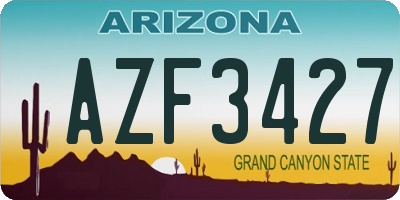 AZ license plate AZF3427