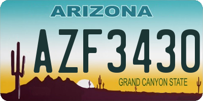 AZ license plate AZF3430