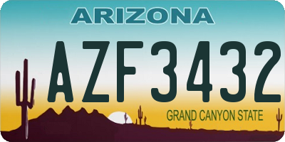 AZ license plate AZF3432