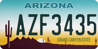 AZ license plate AZF3435