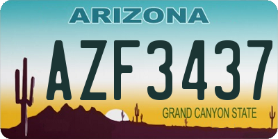 AZ license plate AZF3437