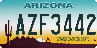 AZ license plate AZF3442