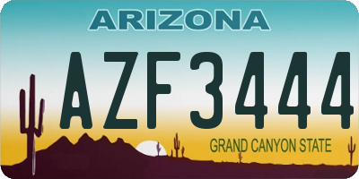 AZ license plate AZF3444
