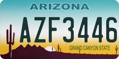 AZ license plate AZF3446