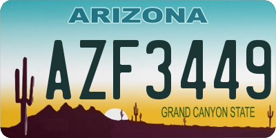 AZ license plate AZF3449
