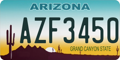AZ license plate AZF3450
