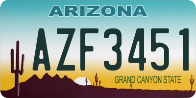 AZ license plate AZF3451