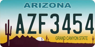 AZ license plate AZF3454