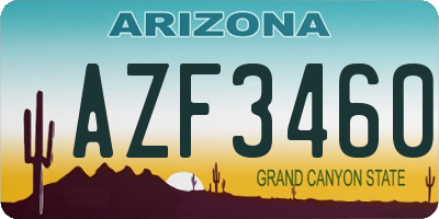 AZ license plate AZF3460