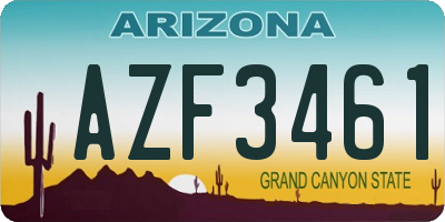 AZ license plate AZF3461