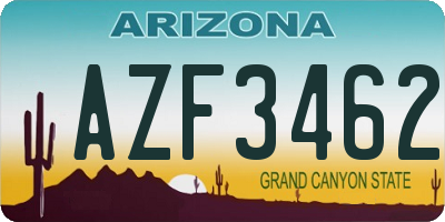 AZ license plate AZF3462