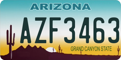 AZ license plate AZF3463