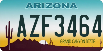 AZ license plate AZF3464