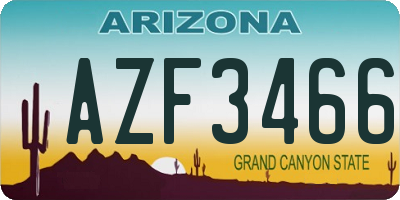 AZ license plate AZF3466