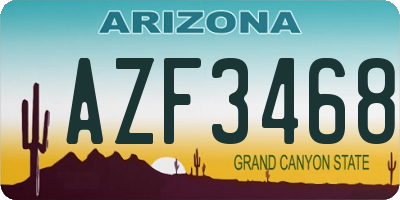AZ license plate AZF3468