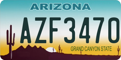 AZ license plate AZF3470