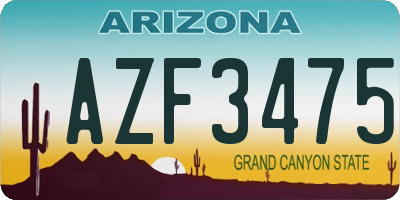 AZ license plate AZF3475
