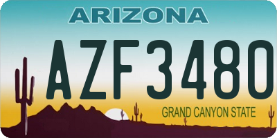 AZ license plate AZF3480