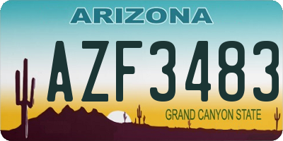 AZ license plate AZF3483