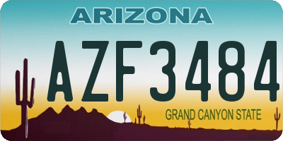 AZ license plate AZF3484