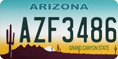 AZ license plate AZF3486