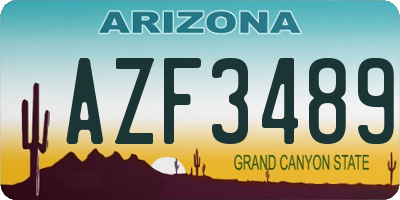 AZ license plate AZF3489