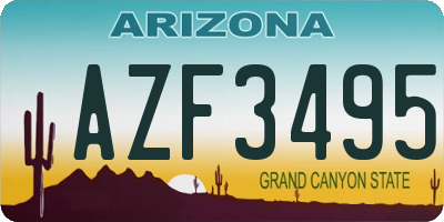 AZ license plate AZF3495