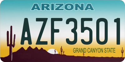 AZ license plate AZF3501